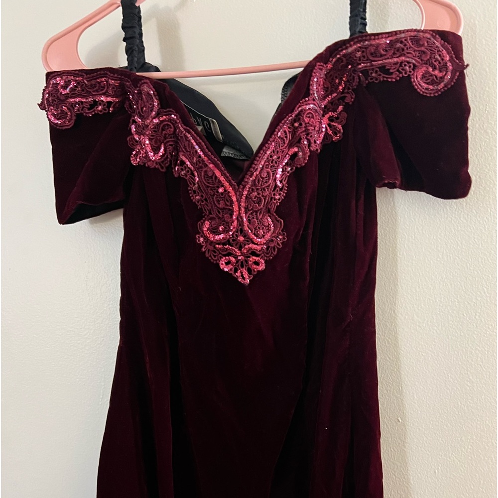 Rampage vintage red garnet Scarlett O’Hara gown dress small 3 y2k xs